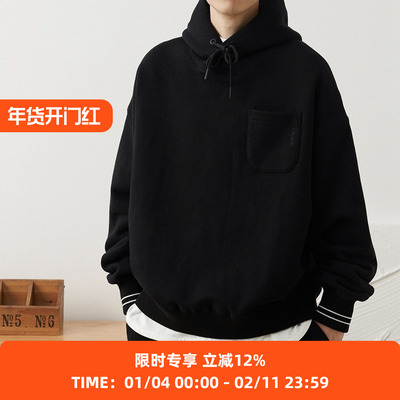 KRIME廓形重磅套头帽衫