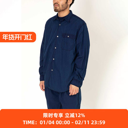 hobo ARTISAN L/S SHIRT 植物蓝染工装长袖衬衫