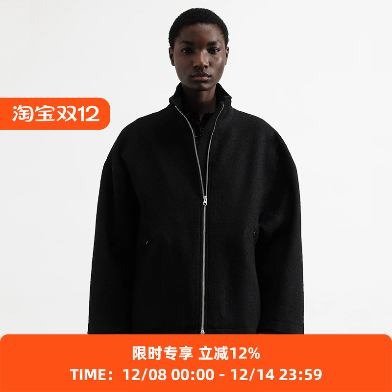 YMC AARON ZIP JACKET 意大利羊毛女装廓形立领夹克外套