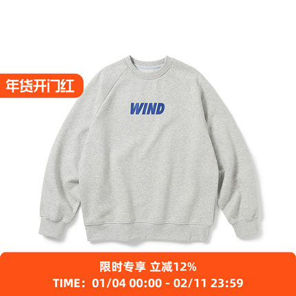WHEELS and WIND 男女中性款运动风圆领卫衣