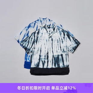 Camp Shibori Collar 京都职人有松絞染色短袖 KUON 衬衫 Arimatsu