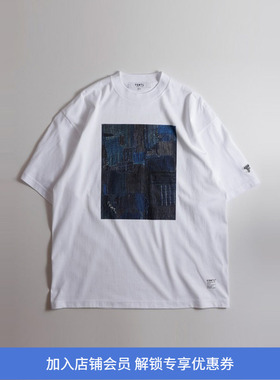 FDMTL PRINTED BORO TEE 拼接印花短袖圆领T恤