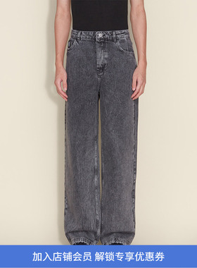 HOLZWEILER M. Denim Trousers 男装黑色水洗破坏直筒牛仔长裤