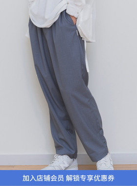 PRIMEE LOOSE FIT TAPERED PANTS 腰部松紧带锥形休闲长裤