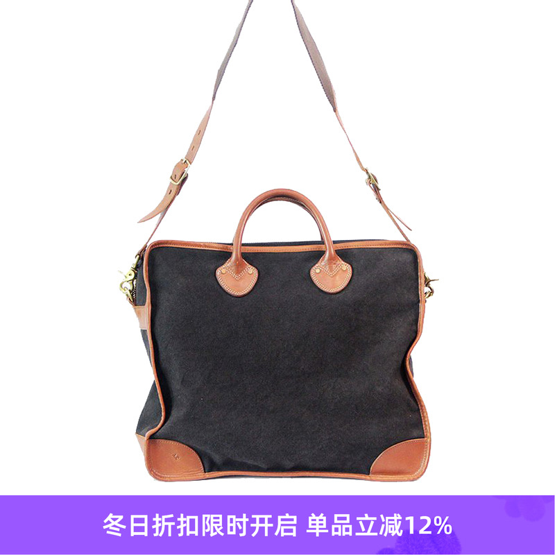 Alternative帆布牛皮拼接斜挎包