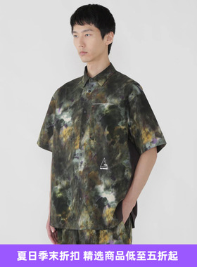 ROA x and wander breathable 联名款山脉迷彩印花机能性短袖衬衫
