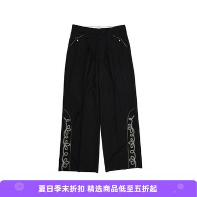DAIRIKU刺绣羊毛阔腿裤