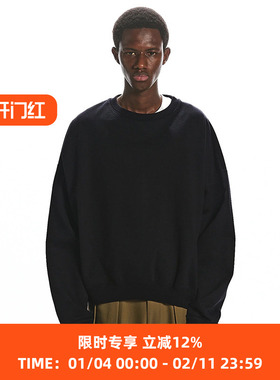 Markaware HUGE SWEAT SHORT经典款超长绒面双层编织宽松短款卫衣