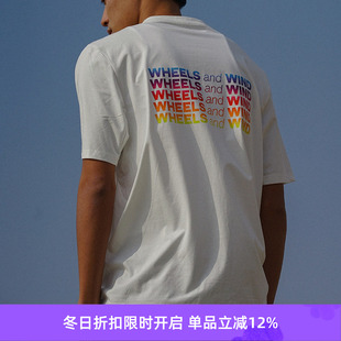 杜邦索罗娜印花短袖 WHEELS 男女款 WIND 运动圆领T恤 and