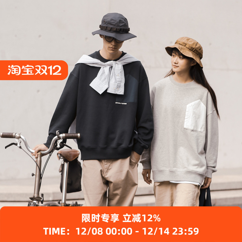 拉链口袋element套头卫衣