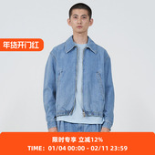 BLOUSON YOKE 复古石洗拉链牛仔夹克 FRONT ZIP BLEACHED DENIM
