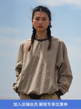 WHEELS and WIND 男女款 套头机能性长袖圆领运动卫衣