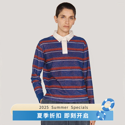 YMC棉混纺毛巾布拼色套头卫衣