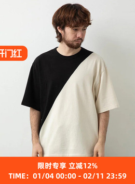 blurhms Co/Silk Nep Rowing Crew Tee 特制染色加工丝棉混纺T恤