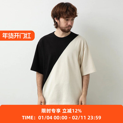 blurhms Co/Silk Nep Rowing Crew Tee 特制染色加工丝棉混纺T恤