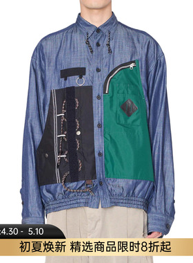 kolor Blouson 牛仔拼接衬衫夹克外套