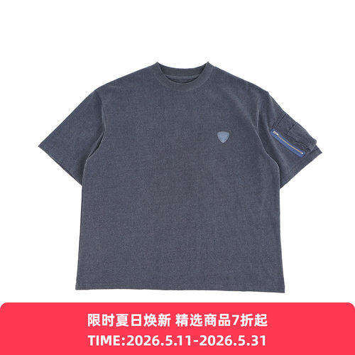 is-ness Arm Pocket T-Shirt 复古军事风圆领短袖T恤