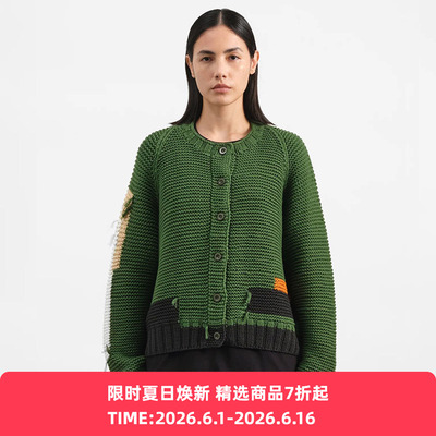 YMC ATOMIC CARDIGAN 女装手织拼接毛衣开衫