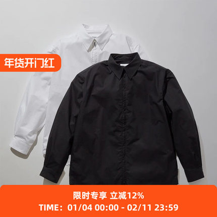 KUON Zip-Up Cotton Shirt 透气高支棉拉链长袖衬衫