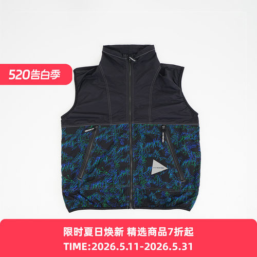 and wander printed wind vest 艺术家合作系列超轻量机能性马甲