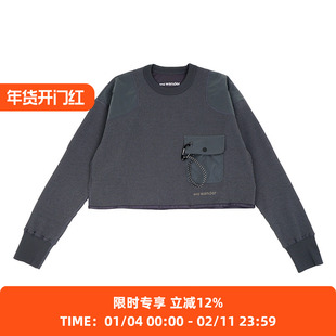 and wander PE waffle short length T (W)华夫格女装短款长袖T恤