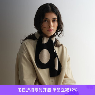 Scarf Spot Small 羊羔毛黑白圆点围巾 GORDON