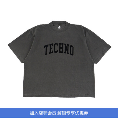 is-ness SUMI (CHARCOAL) 音乐系列廓形圆领短袖T恤