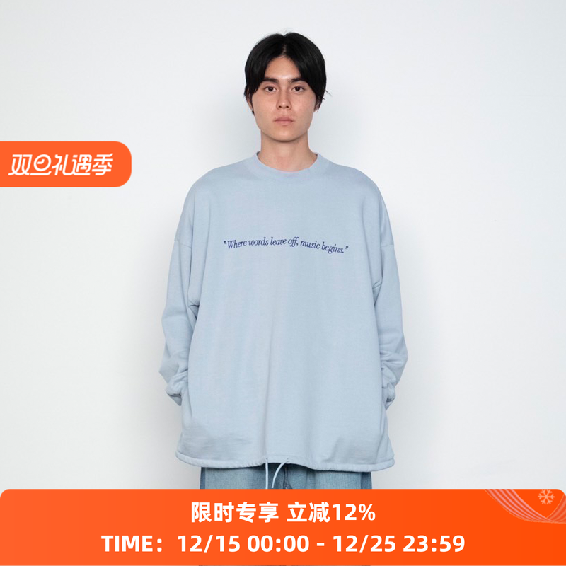 SOE下摆抽绳歌词刺绣卫衣