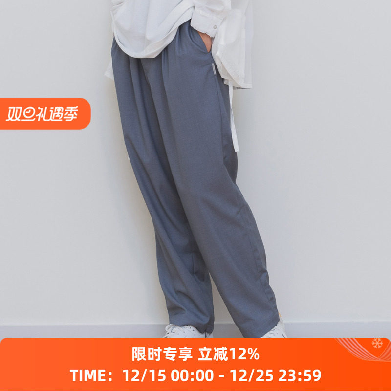 现货腰部松紧带锥形休闲长裤