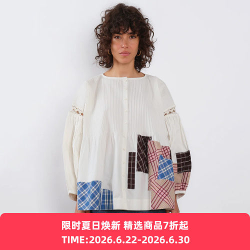Story mfg MEADOW BLOUSE 女装有机棉拼接裙 上衣