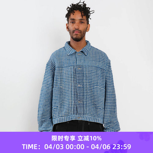 Story mfg SUNDAE JACKET 男女中性款天然染色格子短款夹克外套