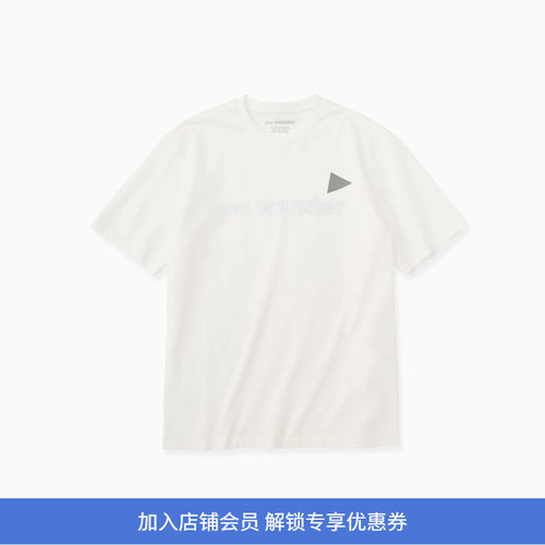 and wander Ref T (M)男装反光LOGO圆领短袖T恤