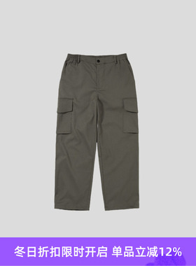 PRIMEE 毛呢休闲宽松直筒工装裤