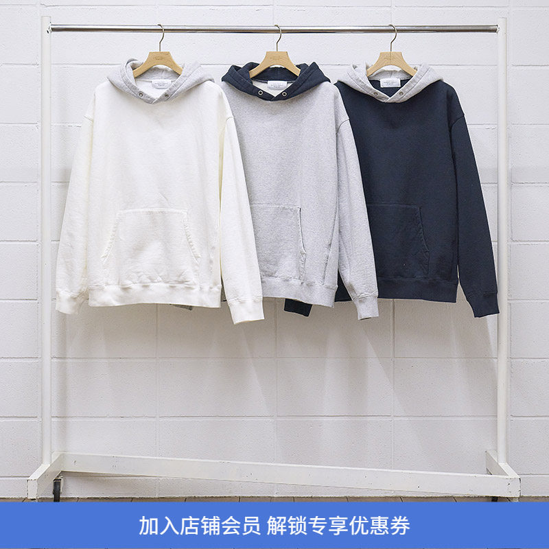 UNUSED NO.101 复古水洗拼色连帽卫衣 拼接宽松帽衫 日本制