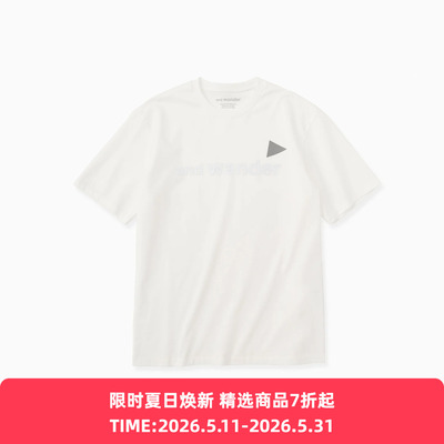 and wander Ref T (M)男装反光LOGO圆领短袖T恤