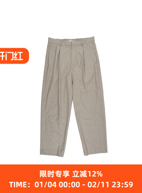 ATON MERINO COLLEGE FLANNEL WIDE PANTS美利奴羊毛法兰绒阔腿裤