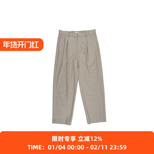 ATON MERINO COLLEGE FLANNEL WIDE PANTS美利奴羊毛法兰绒阔腿裤