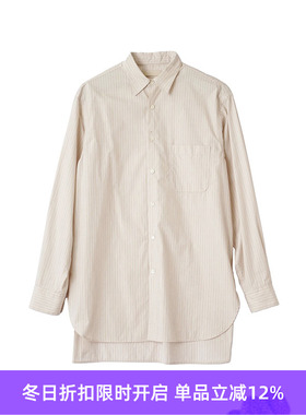 YOKE BOXY STRIPE REGULAR COLLAR SHIRT 高支棉经典款条纹衬衫