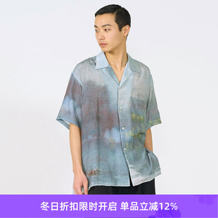 LANDSCAPE 衬衫 PRINTED COLLAR艺术家合作系列天丝短袖 OPEN YOKE