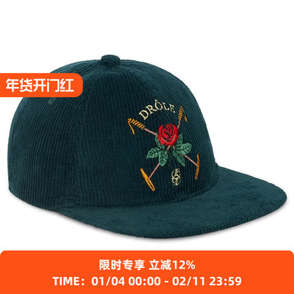 Drole De Monsieur La Casquette 法式灯芯绒刺绣帽子 鸭舌帽
