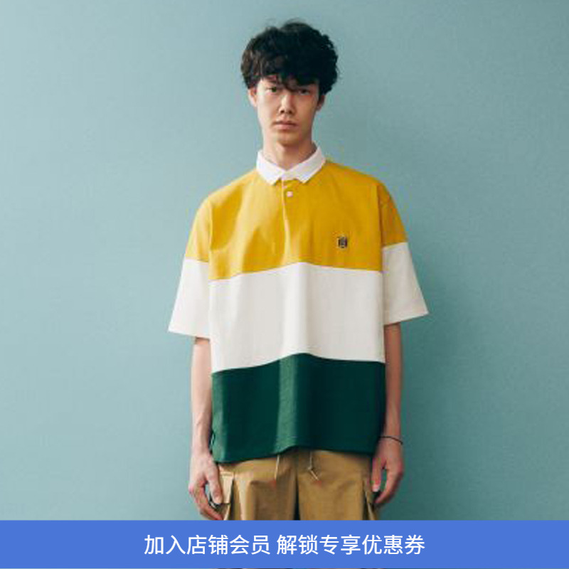 DIGAWEL x J.PRESS 复古支线CRST学院风拼色POLO衫 翻领T恤