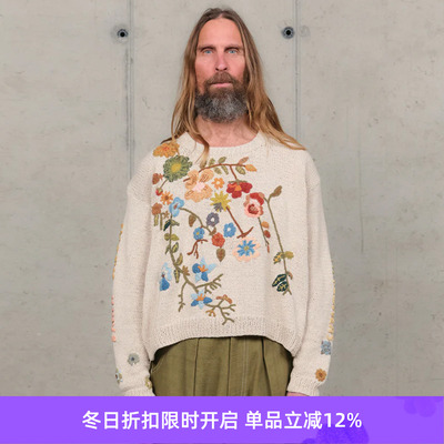 Story mfg PIPER JUMPER KNIT 男女款手工天然染色钩针织花毛衣