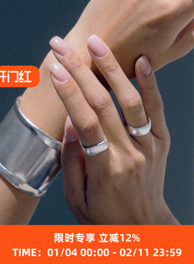 EnSage手工打磨方戒圆戒指