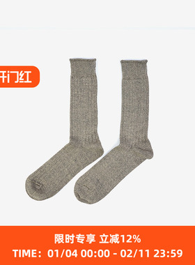 ROTOTO LINEN COTTON CREW SOCKS奈良职人 棉麻罗纹 袜子