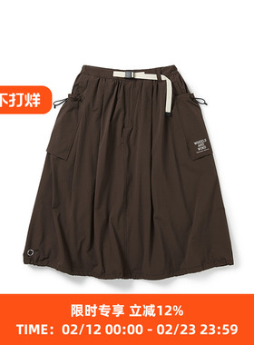 WHEELS and WIND 女装防水防风伸缩性复古运动半身裙