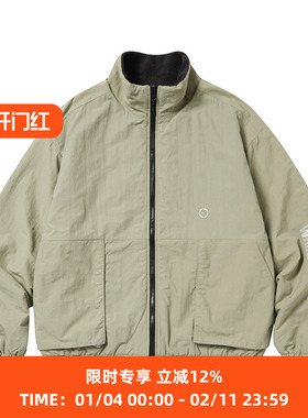 WHEELS and WIND reversable fleece jacket 双面穿抓绒棉服夹克