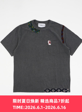 NOMA TEXTILE Patchwork Garment Dyed Tee Shirt成衣染色拼接T恤