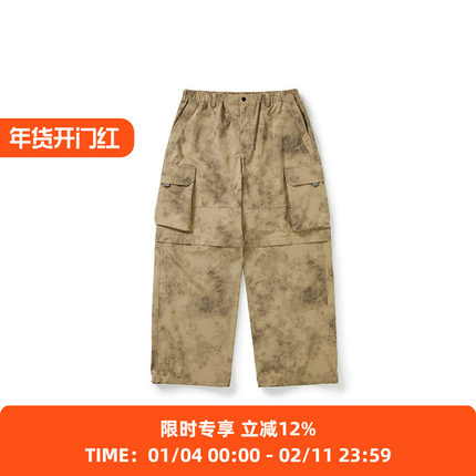 WHEELS and WIND 防撕裂耐磨两穿工装长裤 可脱卸变五分裤