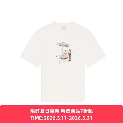 Drole De Monsieur T-shirt Fleuriste 法式度假风圆领短袖T恤