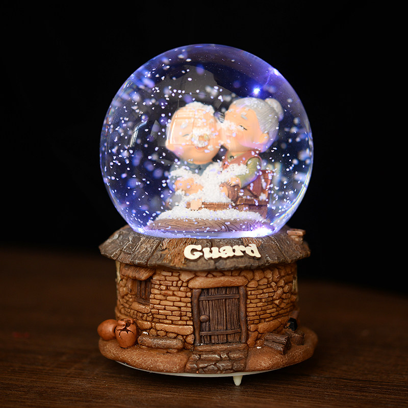 CRYSTAL BALL MUSIC BOX MUSIC BOX SNOWFLAKES GLOWING SKY CITY BIRTHDAY GIFT GIRLS KIDS GIRLS